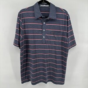 Criquet Polo Shirt Mens Large Pima Cotton / Spandex Stretch Golf Striped